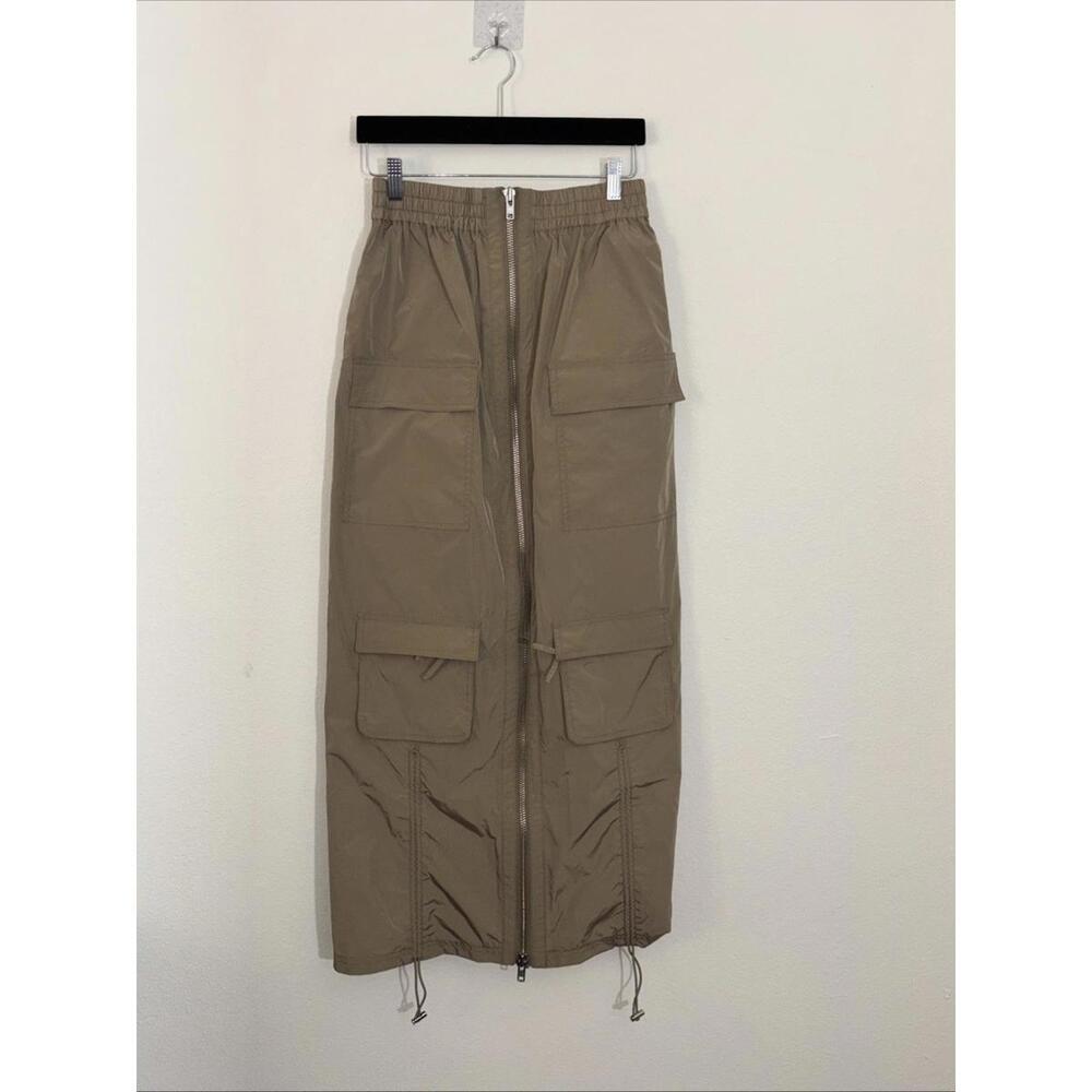 Revolve H:ours Khaki Elastic Waist Cargo Style Emerson Maxi Skirt S $238 msrp - Picture 5 of 10